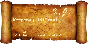 Korponay József névjegykártya