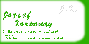 jozsef korponay business card